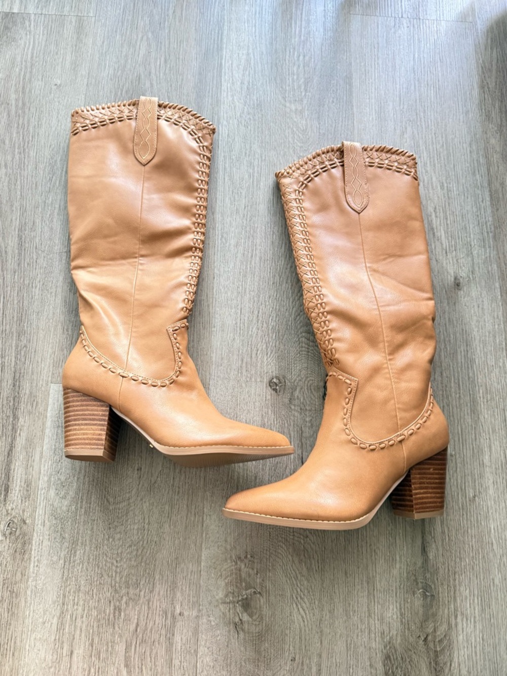 billini finley tan western tall cowboy cowgirl rancher heeled boots size 7 NEW